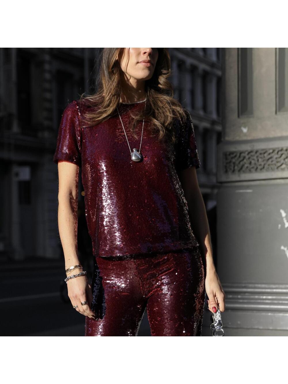 Ann Taylor Purple Sequin Top - Picture 2 of 4